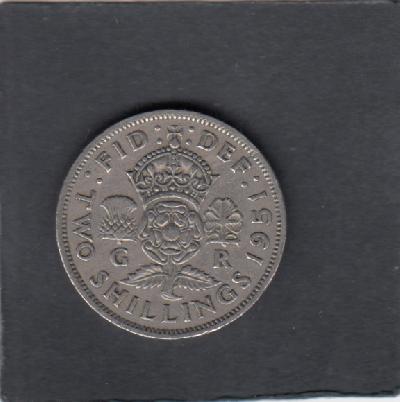 Beschrijving: 2 Shillings  GEORGIUS VI  